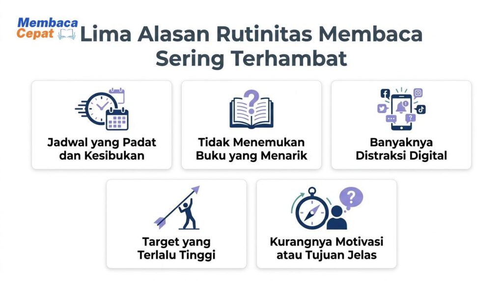 Lima alasan utama rutinitas membaca sering terhambat